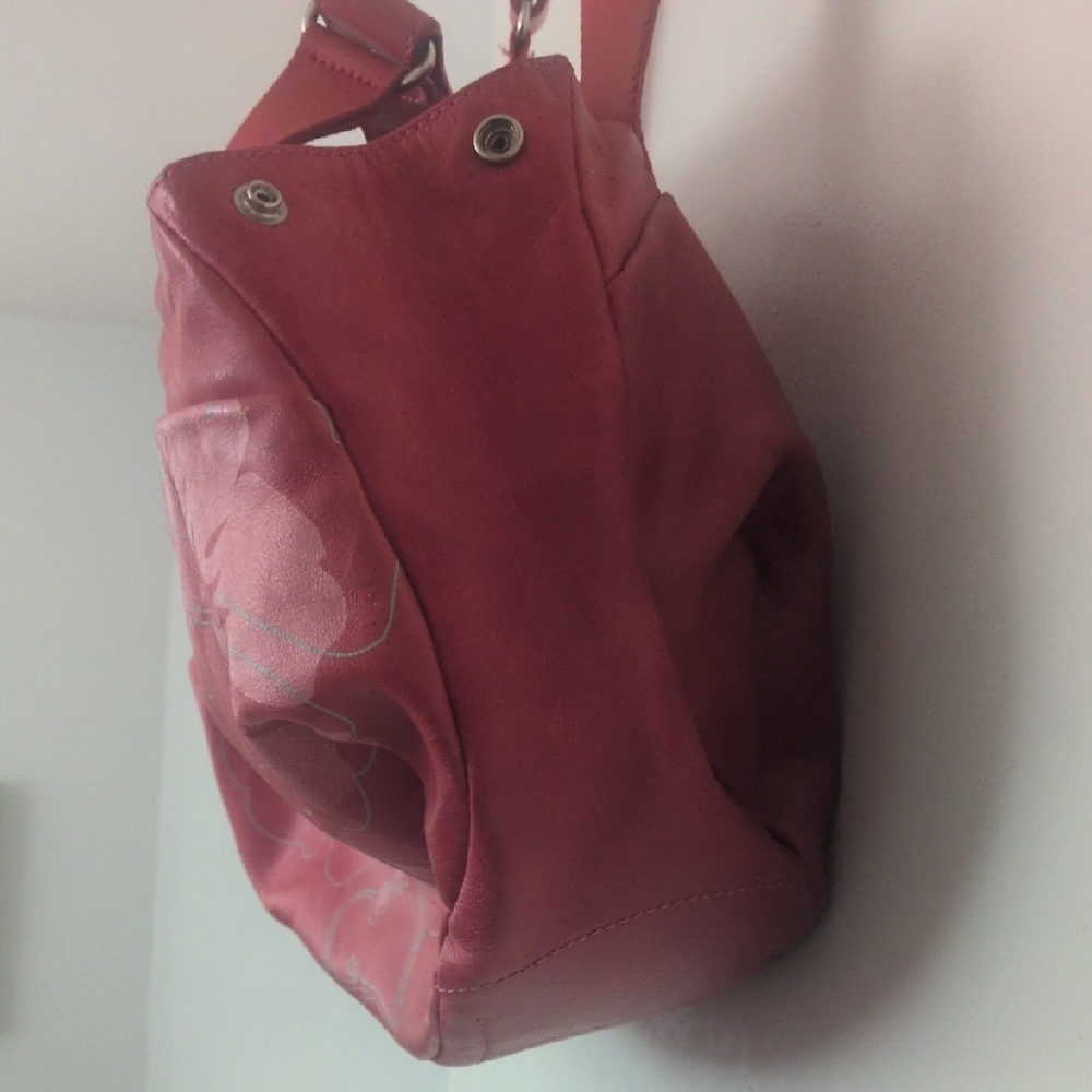 Vintage Italian Designer Mandarina Duck Red Leather Purse - Picture 5 of 11